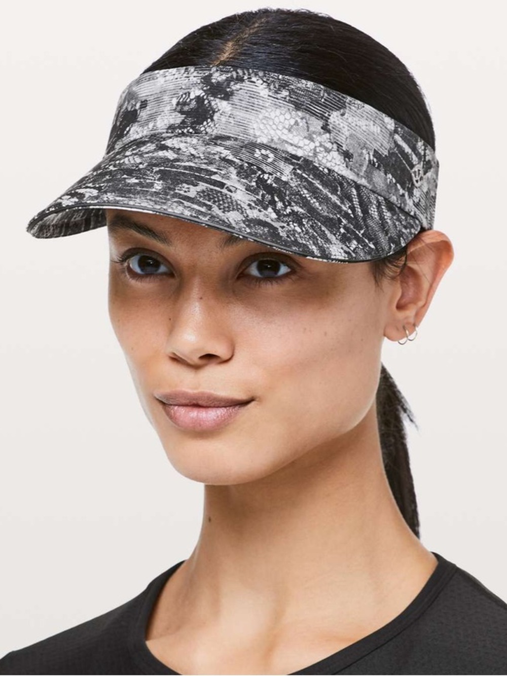 lululemon athletica Masked Lace Starlight running Visor sweat wicking Black Gray